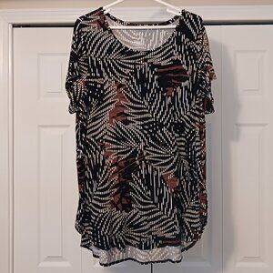 #379 3/$18 - Apt 9 Black/Brown Short Sleeve Top Size XXL